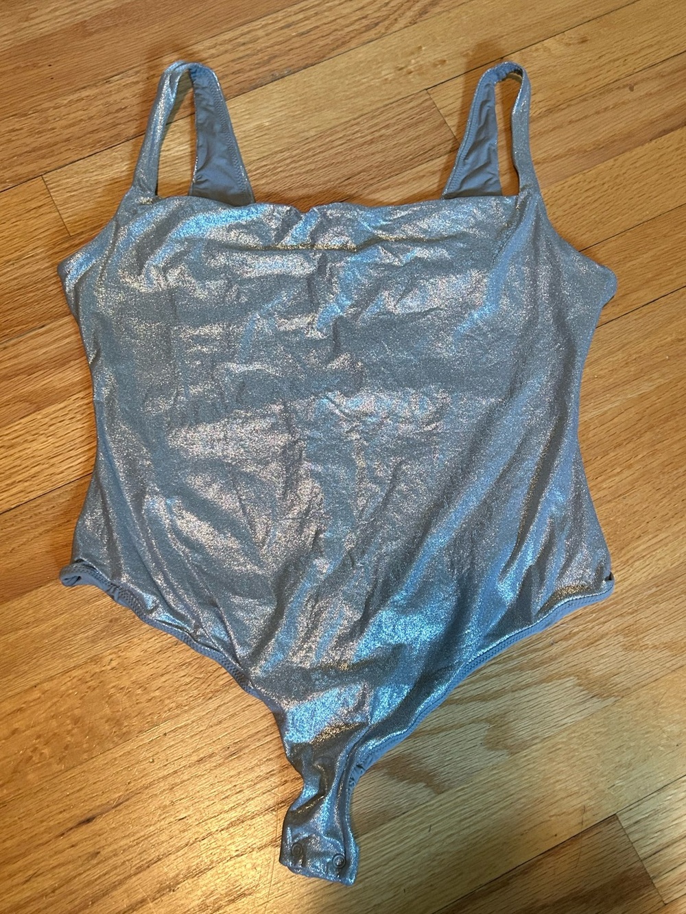 SKIMS Metallic Silver Bodysuit Tank XL